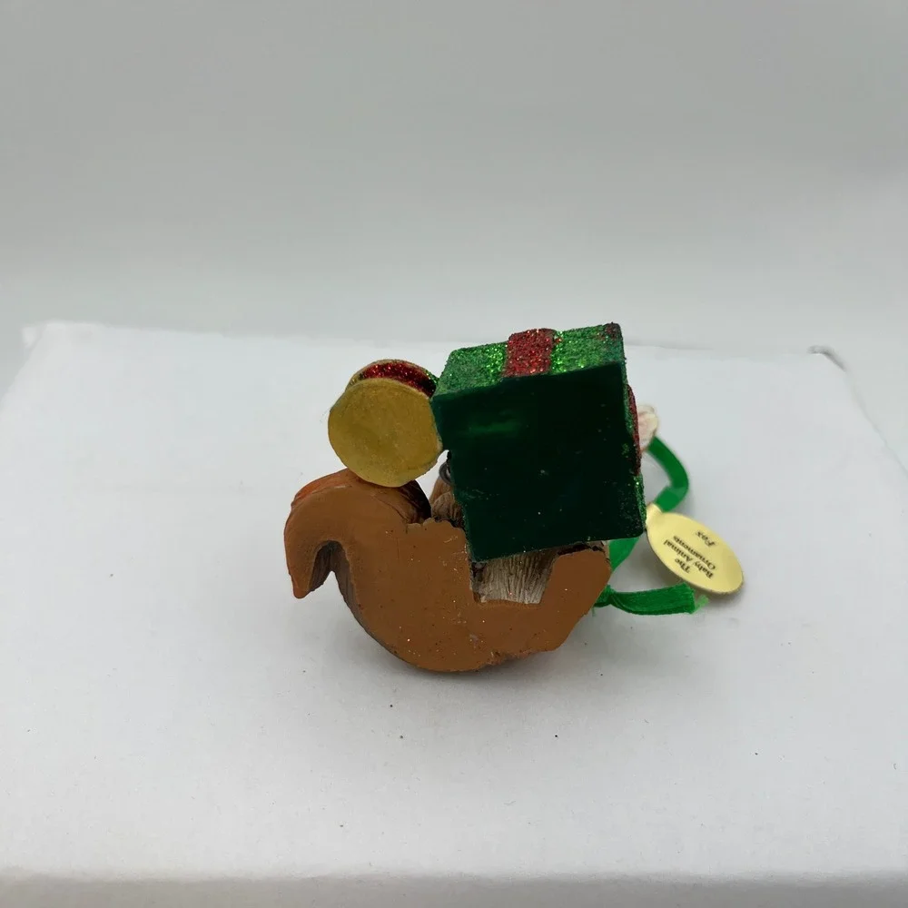 Danbury Mint Baby Animal Fox Ornament Brown Holiday Gift Box Glitter Decor